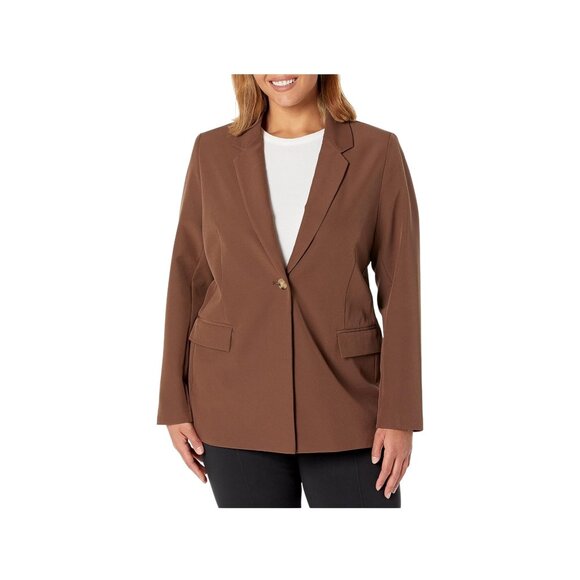 The Drop Womens Brown Blazer 3X Single Button Closure - Picture 1 of 4